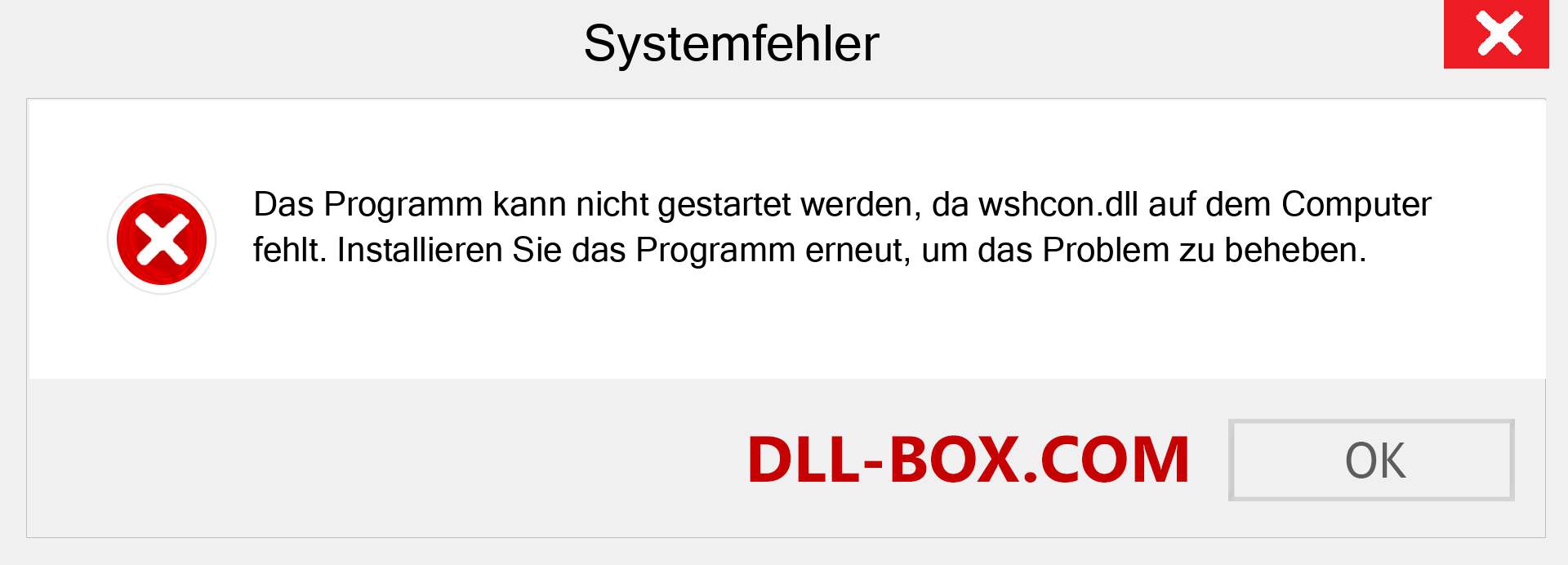 wshcon.dll-Datei fehlt?. Download für Windows 7, 8, 10 - Fix wshcon dll Missing Error unter Windows, Fotos, Bildern